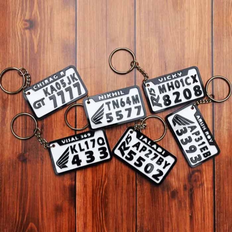 Custom Number Plate Keychain - Stylish & Unique Personal Accessory