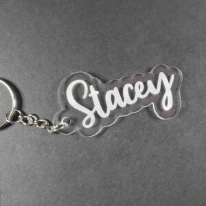 Personalized Acrylic Keychain - Custom Name Engraved Keychain