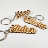 Custom Wooden Engraved Name Keychain 1