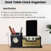 Stylish Personalized Desk Organizer with Pen Stand, Calendar & Elegant Watch
