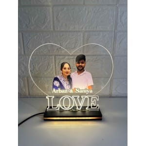 Heart Shape Custom Acrylic LED Photo Lamp | Home Décor Gifts