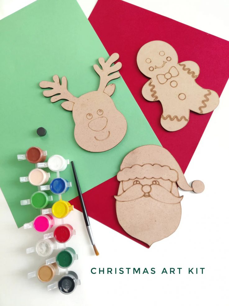 DIY Christmas kit, holiday fridge magnets