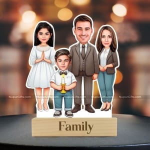 Personalized Family Church Caricature | Custom Religious Photo Stand Gift
