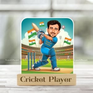 Personalized Cricket Player Caricature Stand – Batsman in Stadium