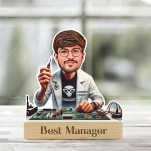 Personalized Electrical Engineer Caricature Standee | Custom Photo Gift for Techies