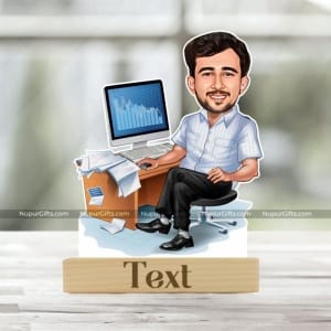 Personalized IT Professional Caricature Stand – Custom Cartoon Gift for Software Engineers & Techies