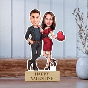 Stylish Personalized Couple Caricature Stand Gift – Valentine’s Day Special