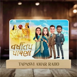Personalized Varshitap Jain Tapasya Caricature | Custom Photo Stand Gift for Tapasvi