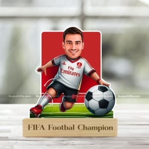 ersonalized Football Player Caricature Photo Stand Gift | Custom Sports Cartoon with Face