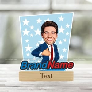 Personalized Brand Name Cartoon Caricature Standee | Custom Boy Illustration