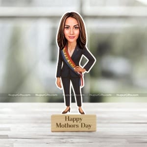 Super Mom Caricature Stand | Personalized Mother’s Day Cartoon Photo Gift