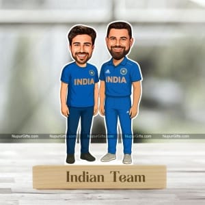 Personalized Mohammad Shami Fan Caricature | Custom Indian Cricket Team Photo Stand Gift