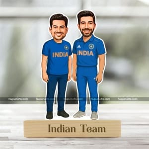 Personalized Jasprit Bumrah Fan Caricature | Custom Indian Cricket Team Photo Stand Gift