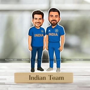 Personalized KL Rahul Fan Caricature | Indian Cricket Team Custom Photo Stand Gift