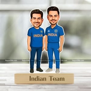 Personalized Ishan Kishan Fan Caricature | Custom Indian Cricket Team Photo Stand Gift