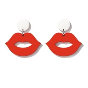 Playful Acrylic Red Lips Dangle Earrings – Bold Fashion