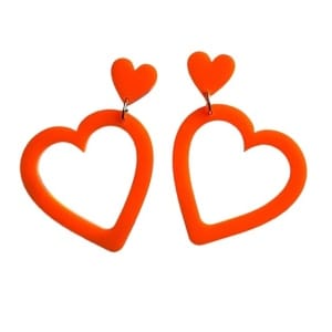 Bold Acrylic Heart-Shaped Dangle Earrings
