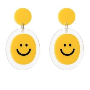 Smiley Face Acrylic Earrings – Fun & Trendy