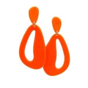 Bold Orange Acrylic Drop Earrings