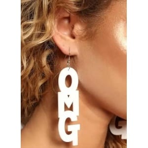 OMG Acrylic Earrings – Bold & Funky