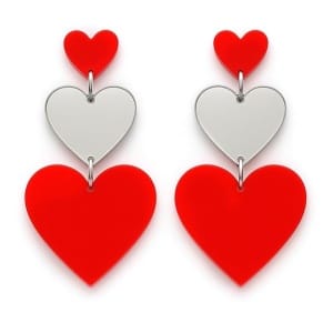 Triple Heart Acrylic Earrings