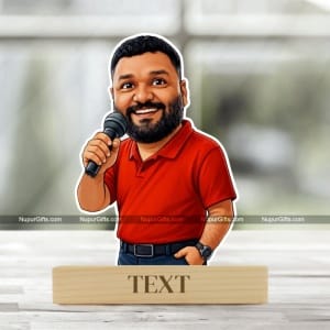 Custom Singer Caricature Standee | Personalized Male Cartoon Portrait with Microphone | Photo Caricature Gift