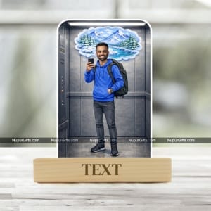 Custom Travel Lover Caricature Frame – Personalized Backpacker Cartoon Portrait Gift